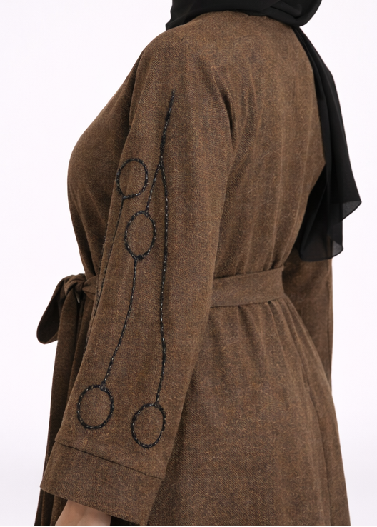 Turkish Abaya In Dark Brown