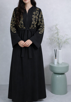 Turkish Beaded Abaya in Black