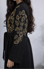 Turkish Beaded Abaya in Black