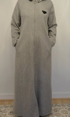 Ziena longline Zip coat with hood- Grey