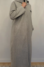 Ziena longline Zip coat with hood- Grey