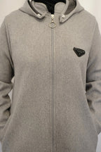 Ziena longline Zip coat with hood- Grey