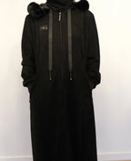 Ziena longline Zip coat in suede