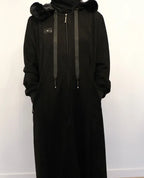 Ziena longline Zip coat in suede