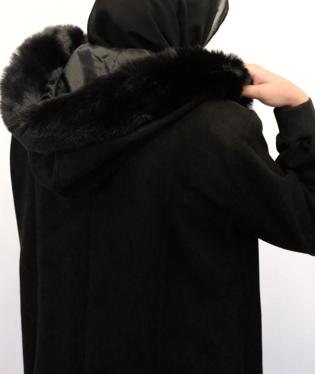 Ziena longline Zip coat in suede