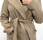 Longline Wool coat In Brown