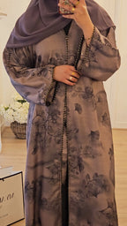 Jacquard Abaya In Purple