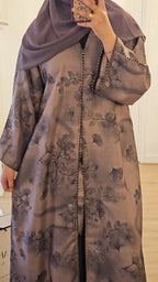 Jacquard Abaya In Purple
