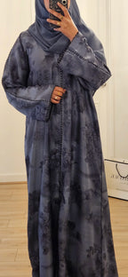 Jacquard Abaya in Blue