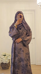 Jacquard Abaya In Purple