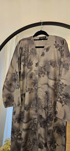 Jacquard Abaya in Grey