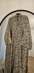 Jacquard Pattern Abaya In Green