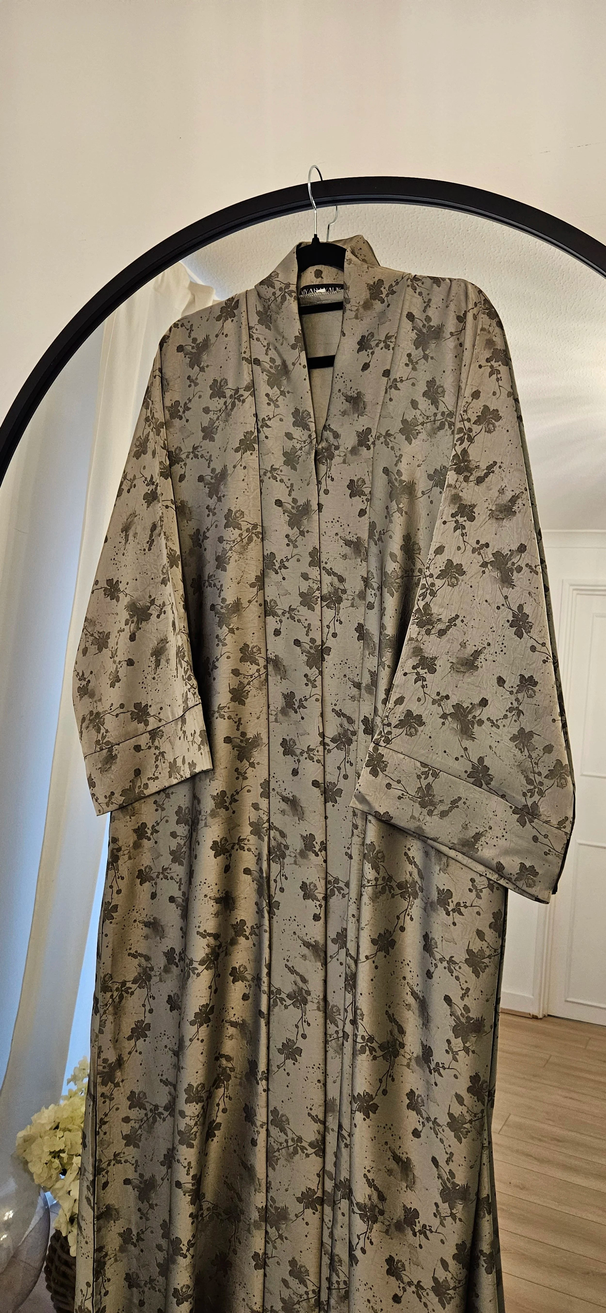 Jacquard Pattern Abaya In Green