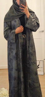Jacquard Abaya in Green