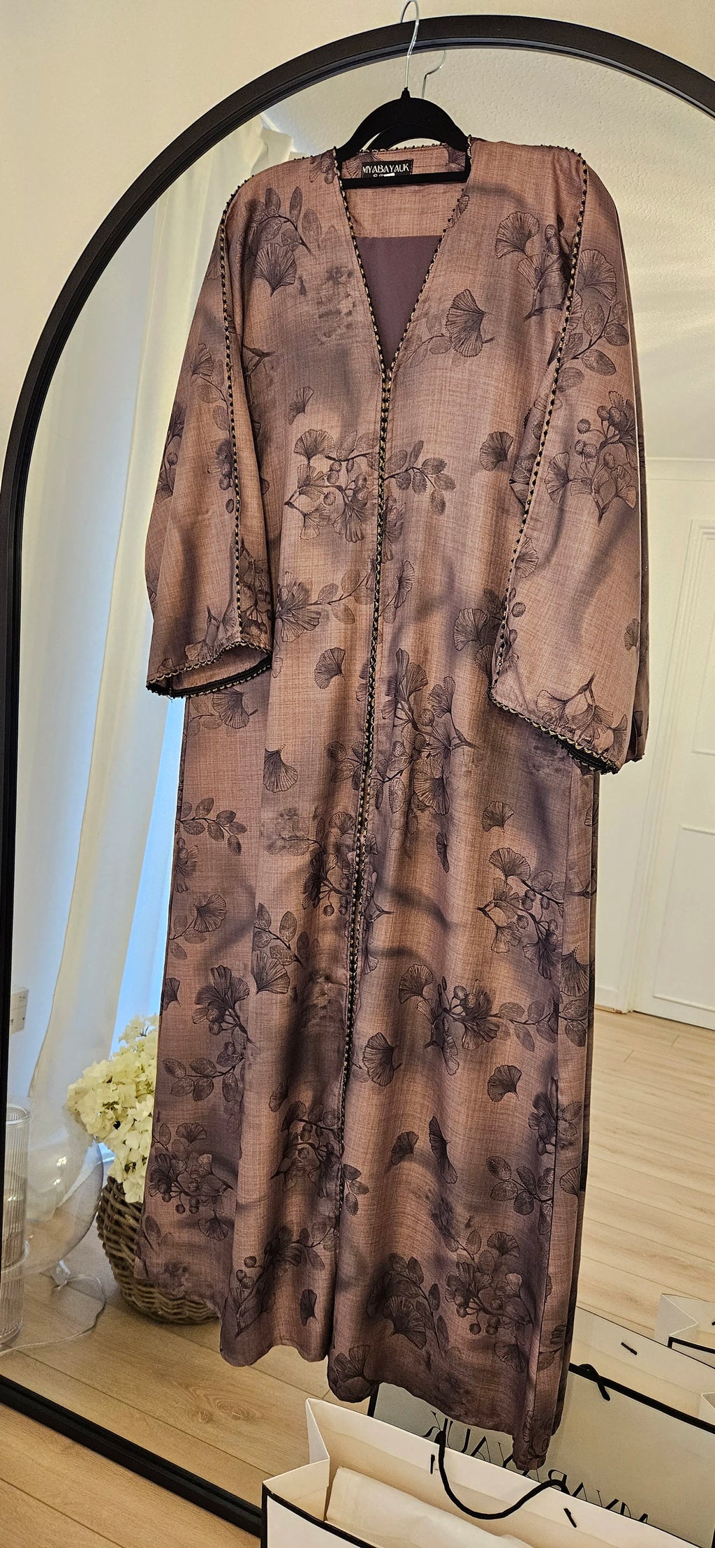 Jacquard Abaya In Purple