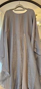 Shimmer Cape Abaya - Dusty Blue
