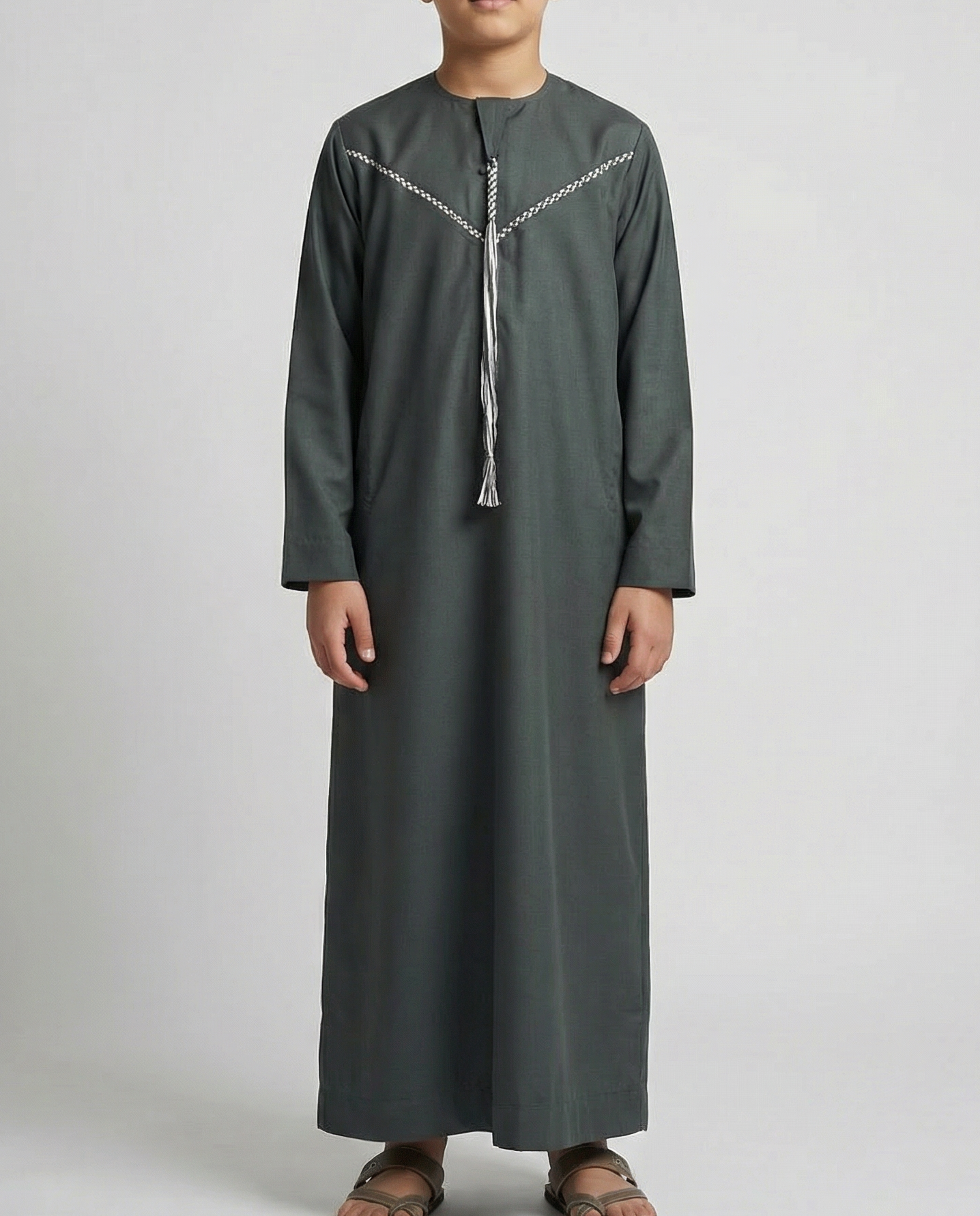 Boys Embroidery Green Thobe