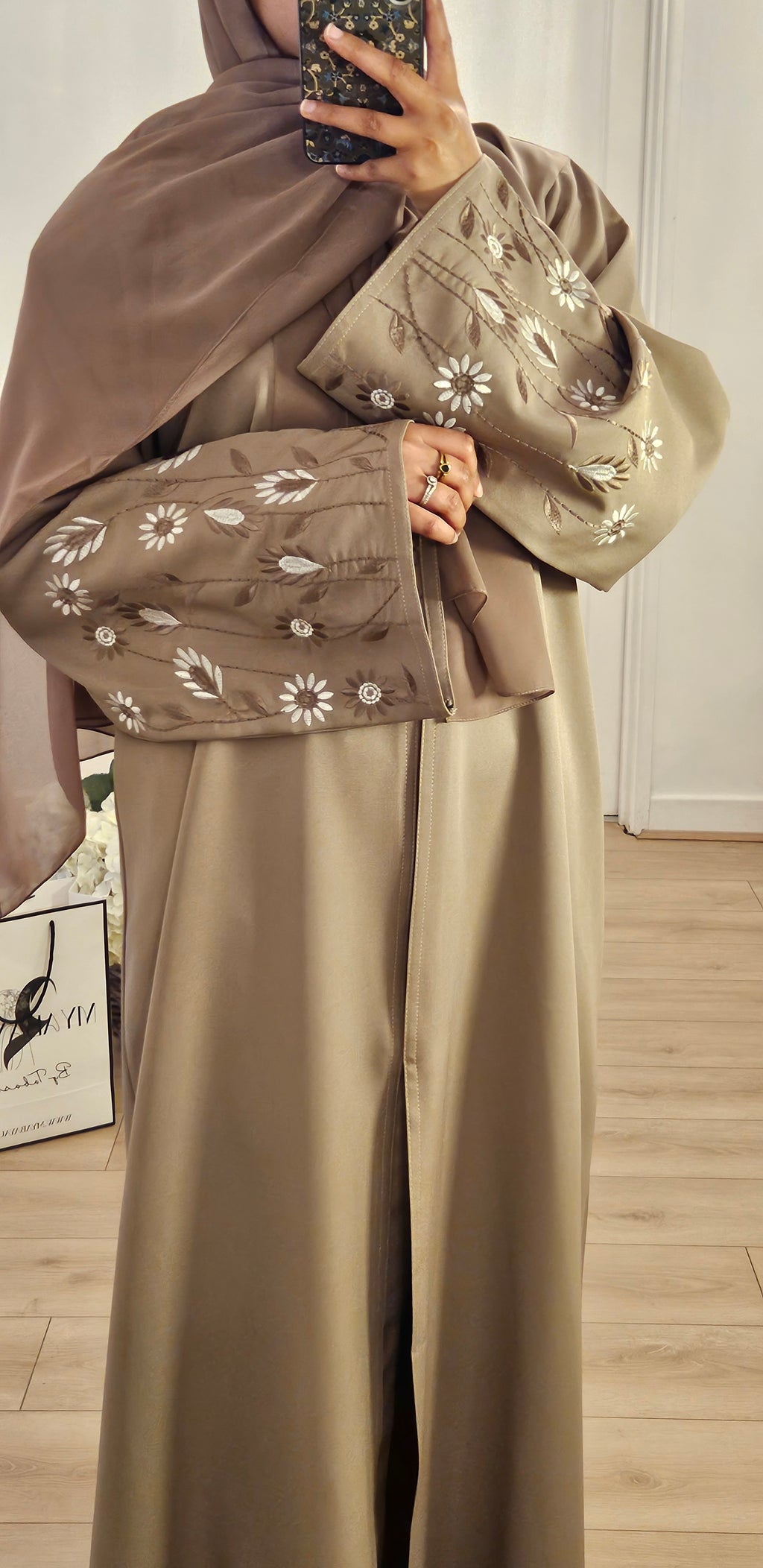 Floral sleeve Abaya