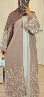 Pink Leaf Abaya In Pink