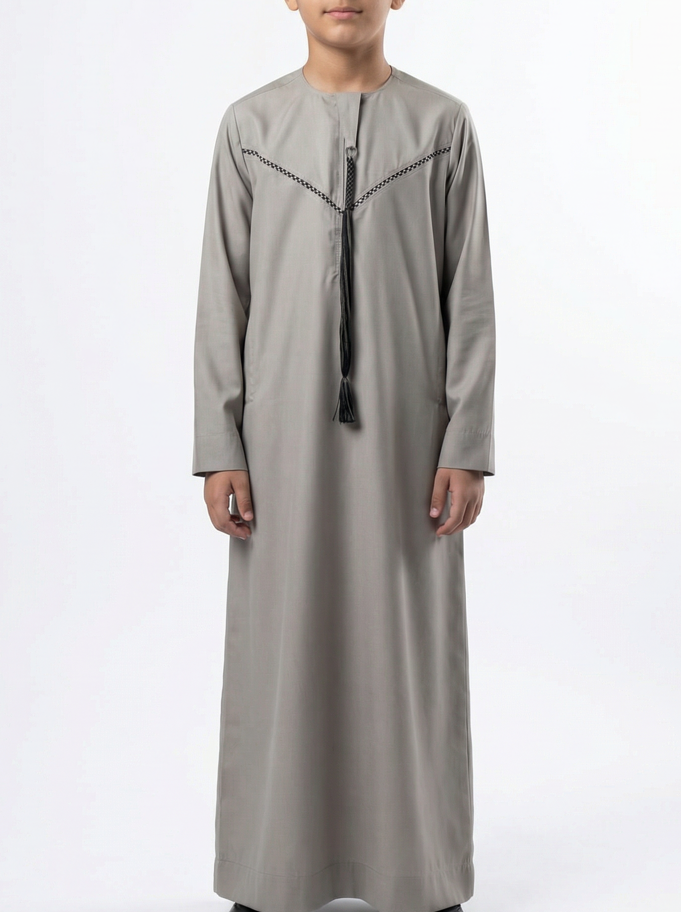 Boys Embroidery Taupe Thobe