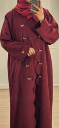 Bow Abaya in maroon