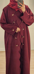 Bow Abaya in maroon