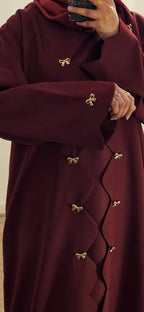 Bow Abaya in maroon