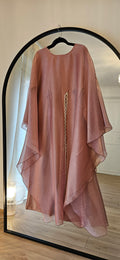 Shimmer Cape Abaya - Pink