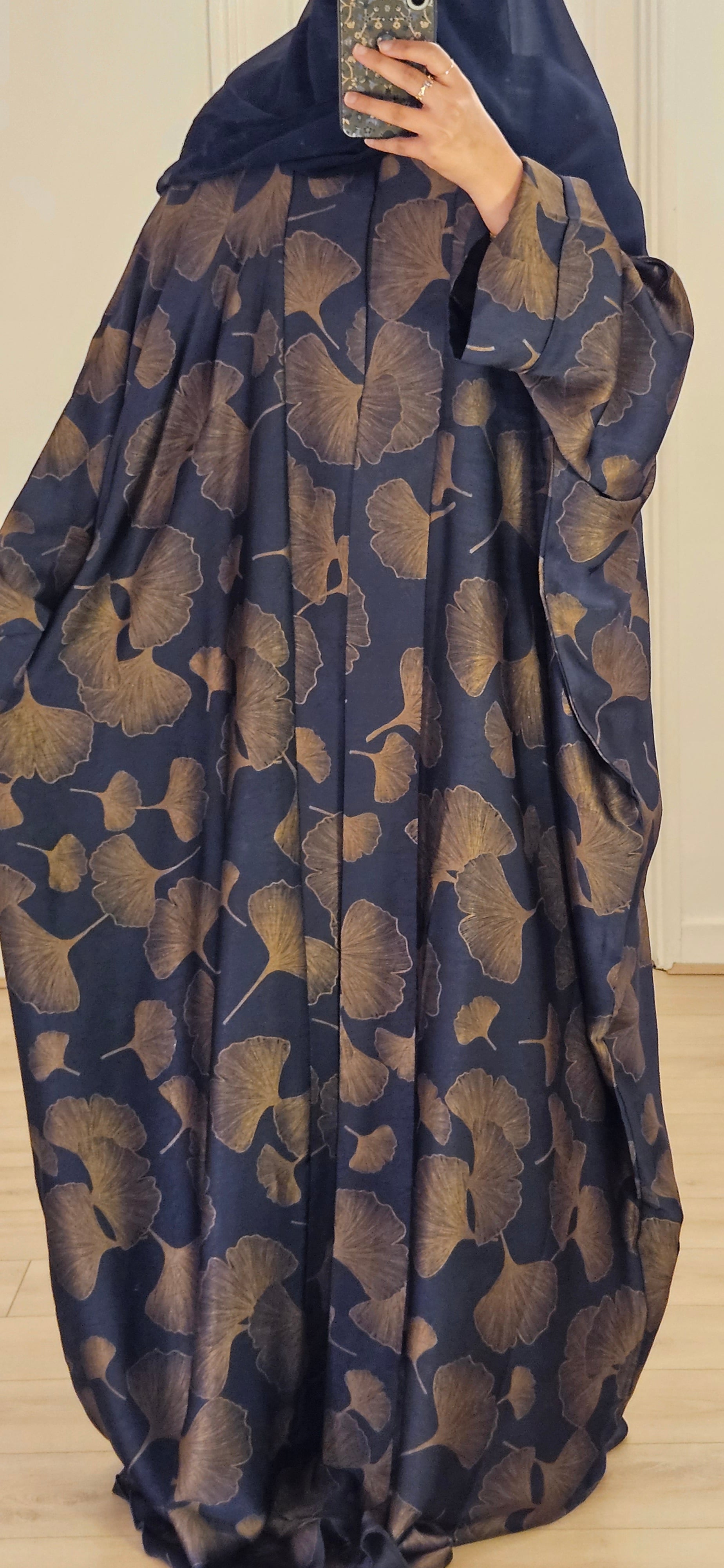 Naila Batwing Abaya In Navy Blue