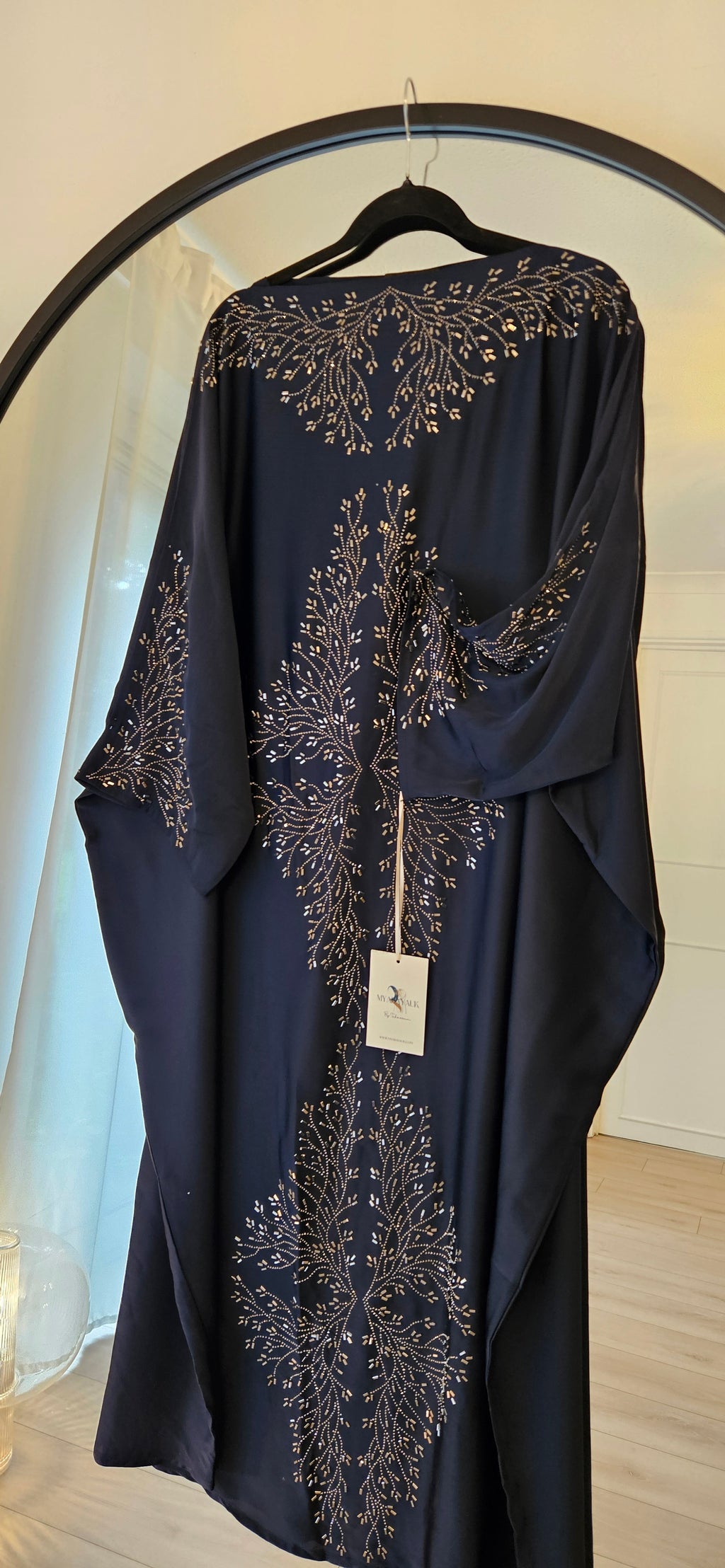 Butterfly Abaya with Belt - Blue