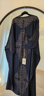 Butterfly Abaya with Belt - Blue