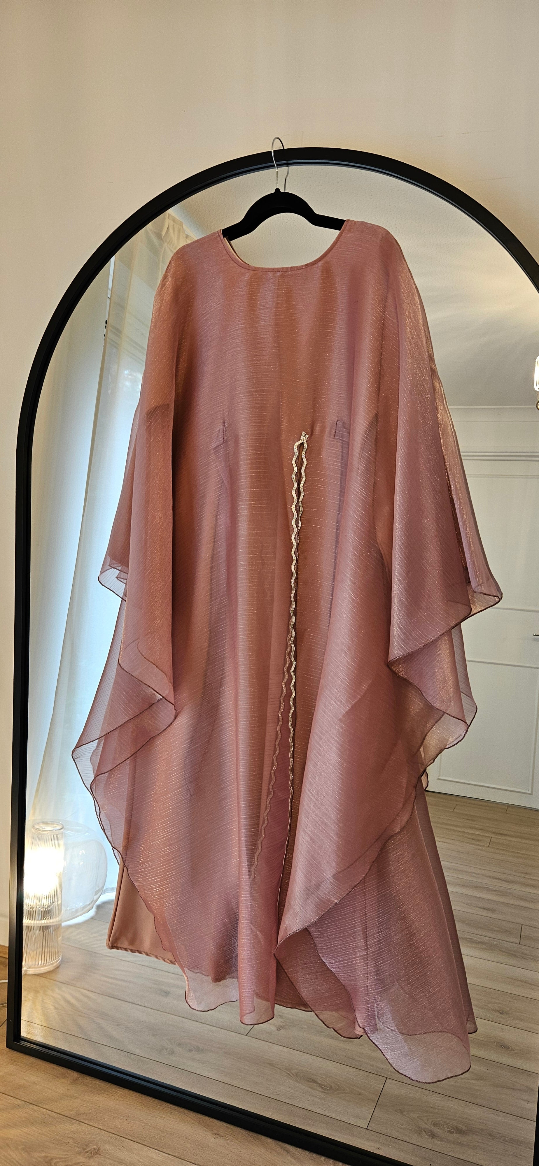 Shimmer Cape Abaya - Pink