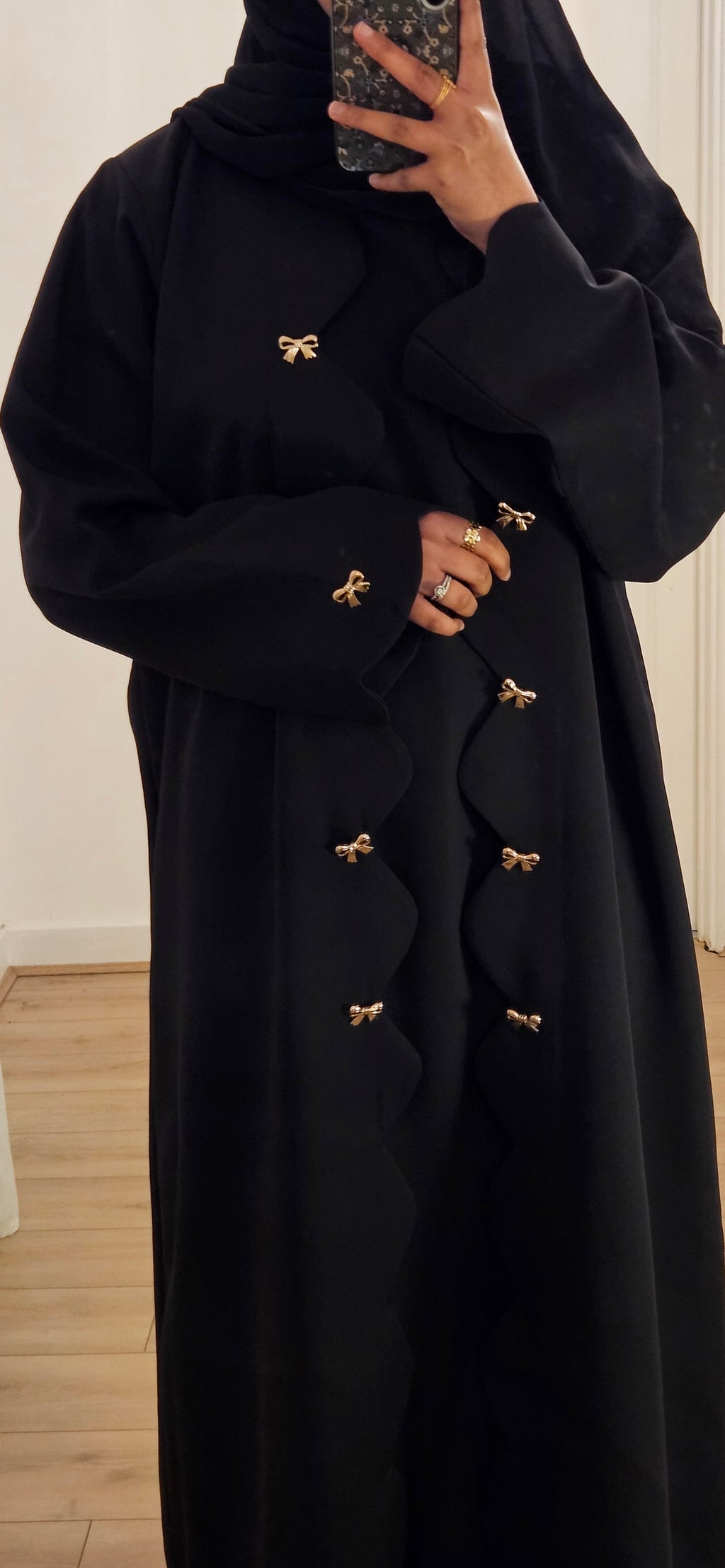 Bow Abaya in Black