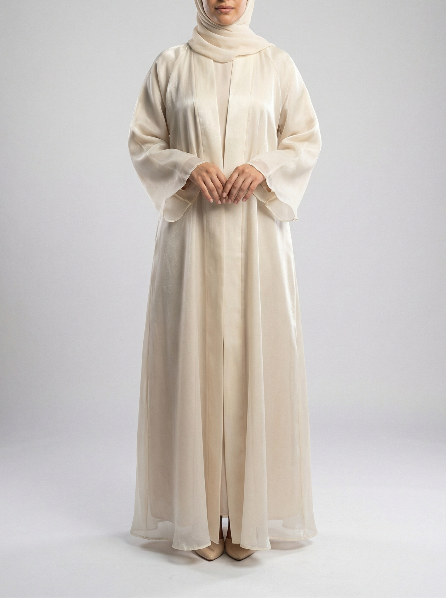 Shimmer Beige Abaya