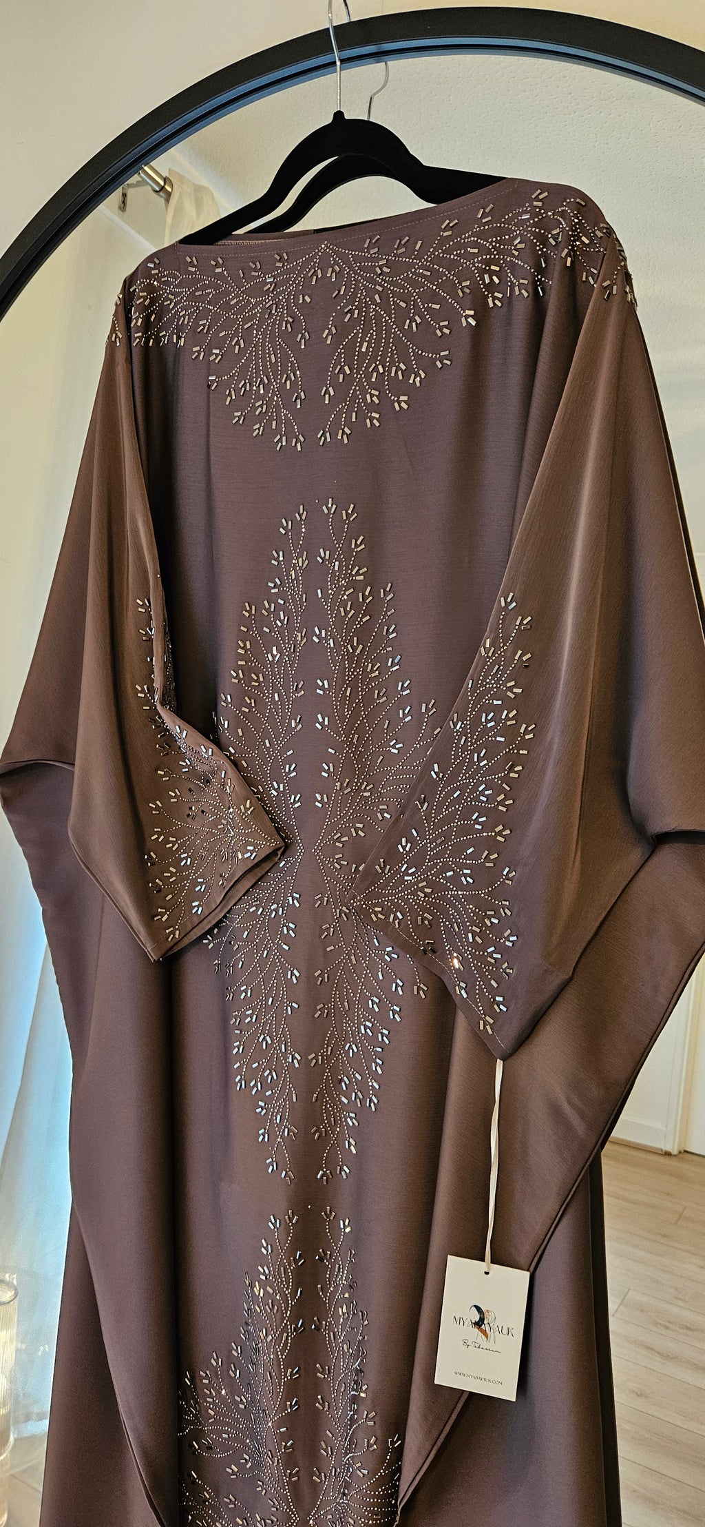 Butterfly Abaya with Belt - Purple