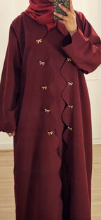 Bow Abaya in maroon