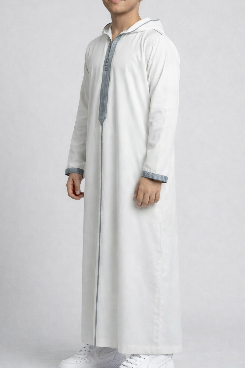 Moroccan Boys Thobe -White