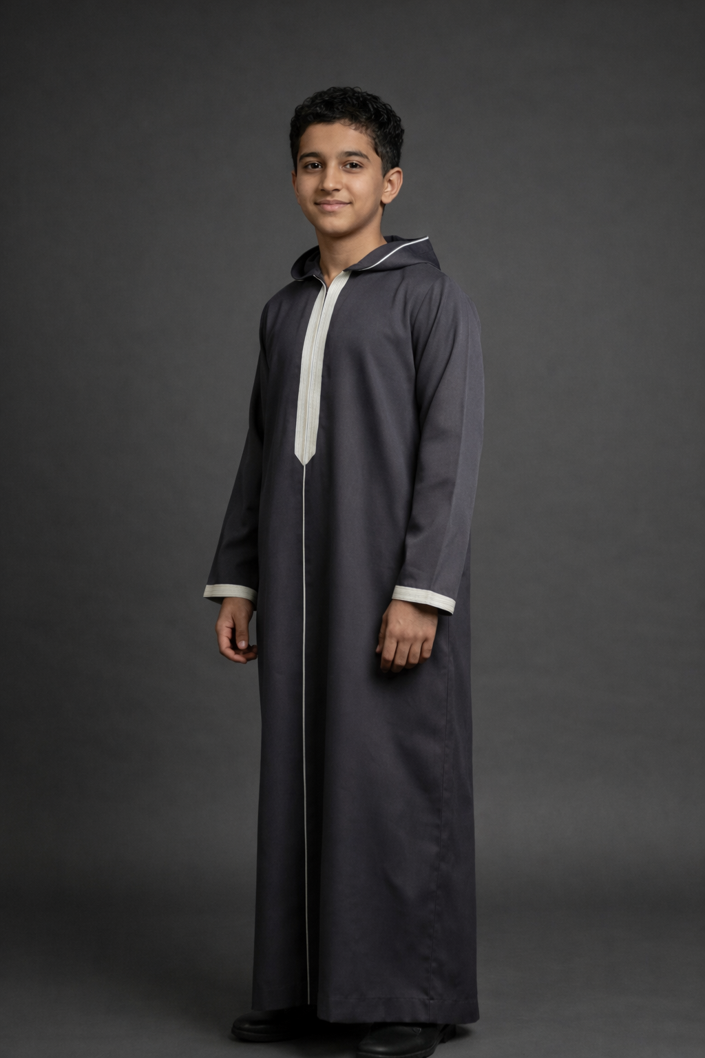 Moroccan Boys Thobe -charcoal