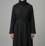 Turkish Flower Abaya in Black