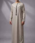 Men's Embroidery Taupe Thobe