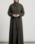 Turkish Beaded Abaya in Green