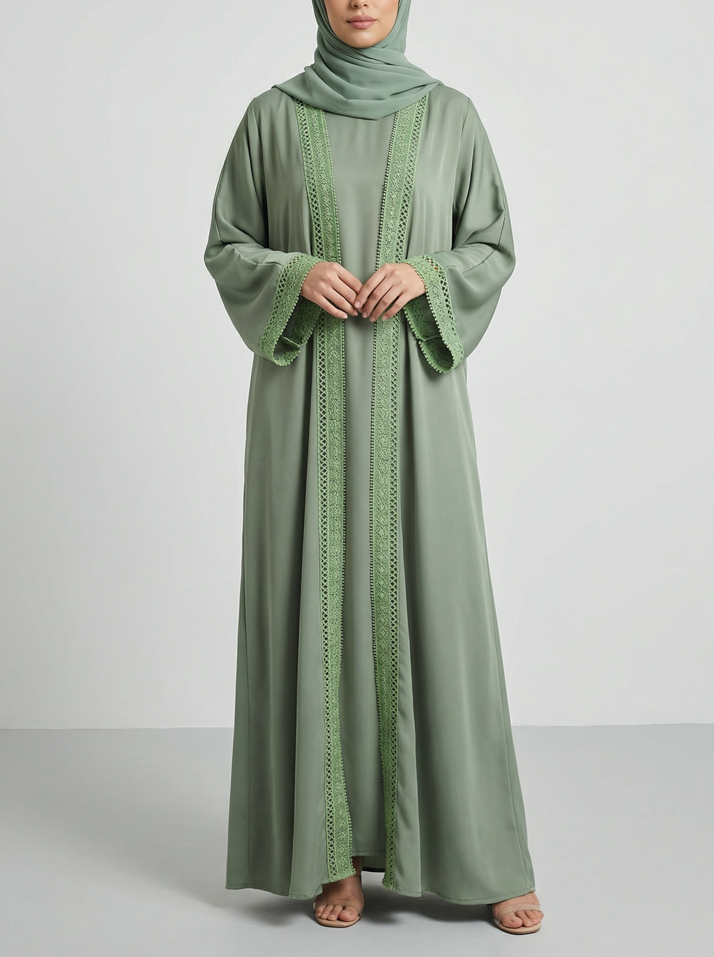Green Lace Abaya
