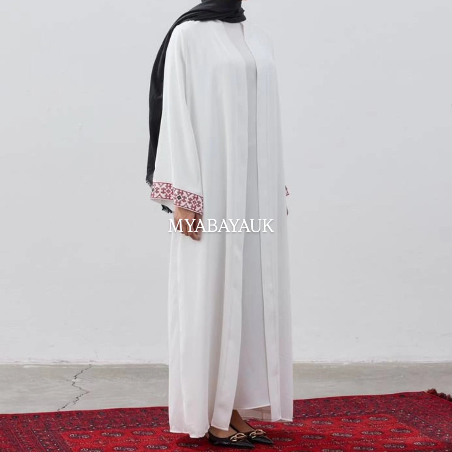 Palestine Abaya in white