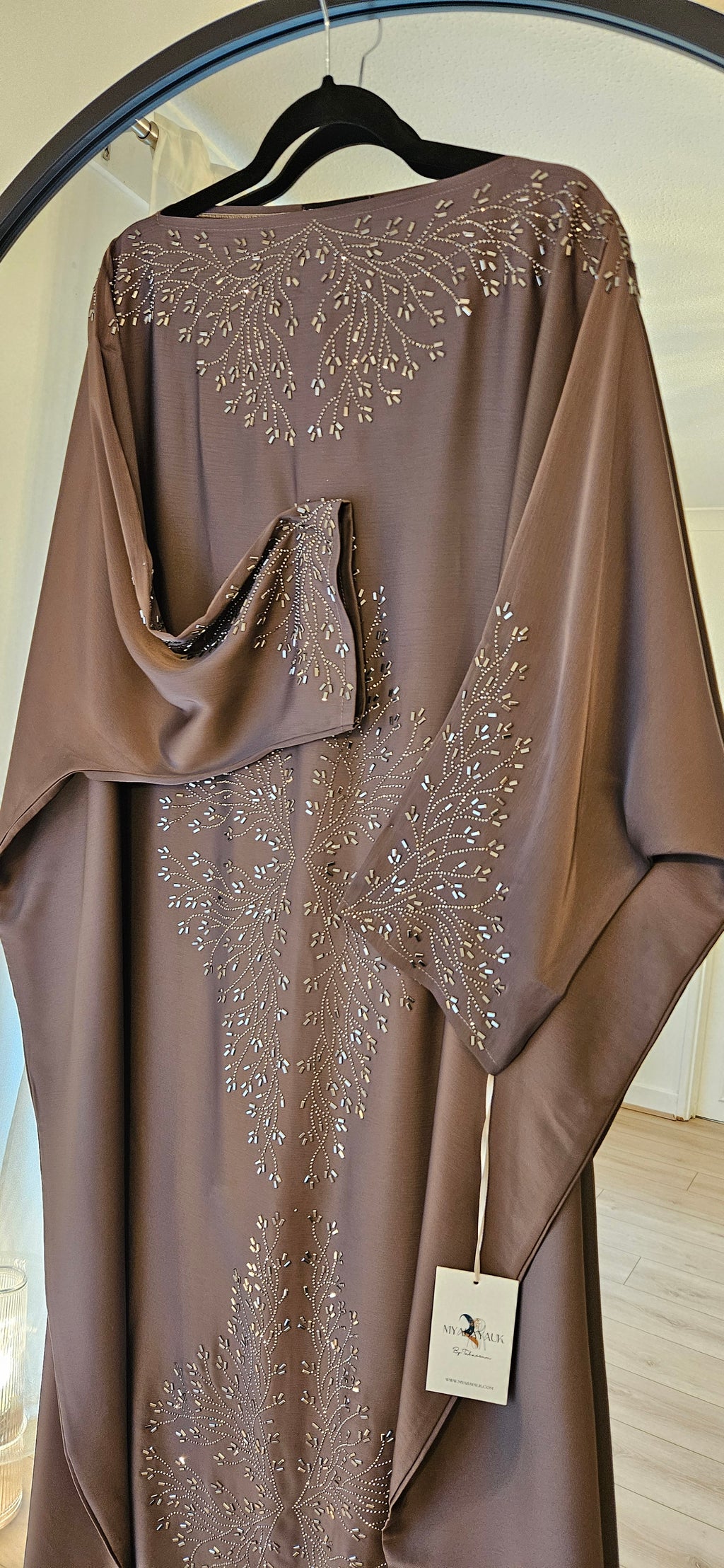 Butterfly Abaya with Belt - Purple