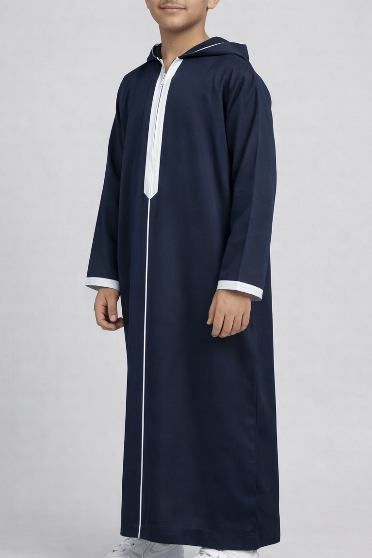 Moroccan Boys Thobe -Navy Blue