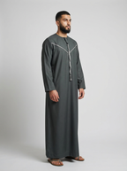 Men's Embroidery Green Thobe