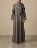 Turkish Flower Abaya in Nude