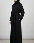 Turkish Flower Abaya in Black