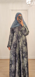 Closed Floral Abaya In Green