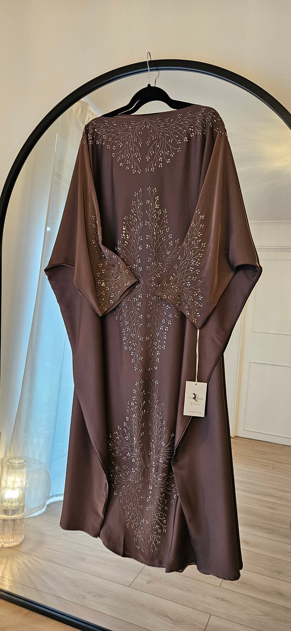 Butterfly Abaya with Belt - Purple